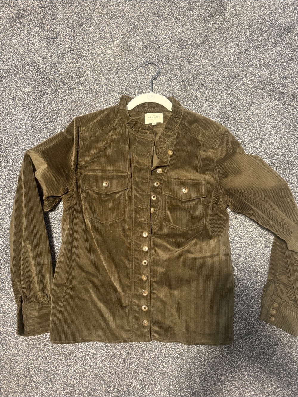 Sezane corduroy button up top size FR40.